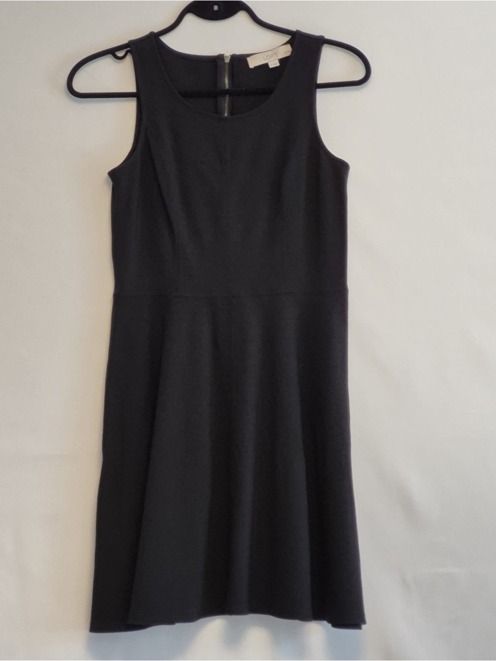 LOFT Black Sleeveless Fit-and-Flare Mini Dress